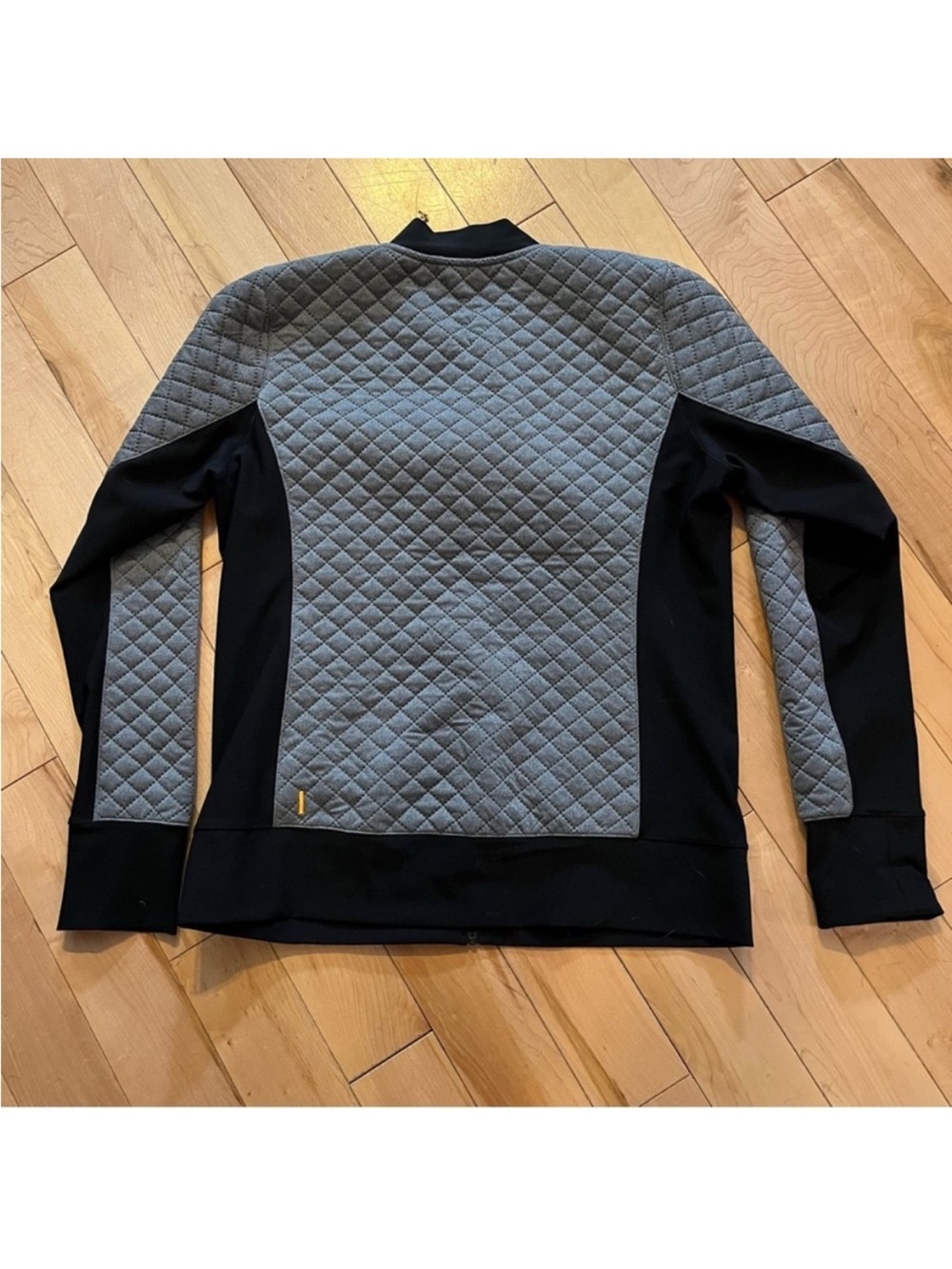 Lucy Gray and Black Quilted Athletic Jacket size medium zip front - Picture 8 of 9